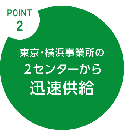 Point.2　東京・横浜事業所の2センターから迅速供給